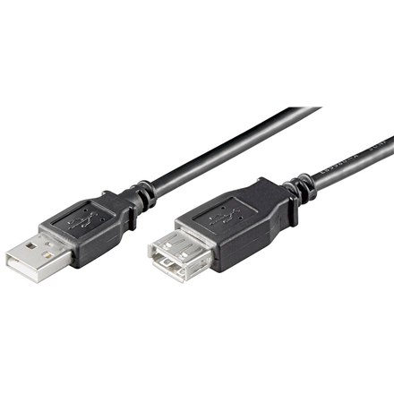 Goobay | Przedłużacz USB | Żeńskie | 4-pinowe USB typu A | Męskie | Czarne | 4-pinowe USB typu A | 3 m - 3