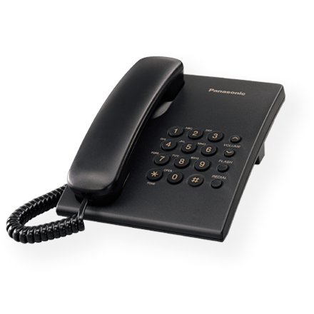 Panasonic | Przewodowy | KX-TS500FXB | чорний | 150 x 200 x 96 mm | 475 g - 1