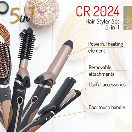 Camry | Hair Styler | CR 2024 | 1200 W | Black/Rose gold - 5