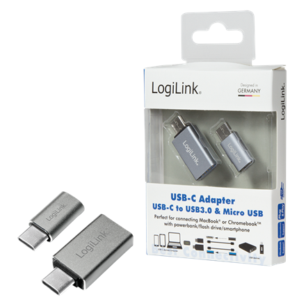 Logilink AU0040, USB Адаптер, Type-C to USB 3.0 & Micro USB female - 2
