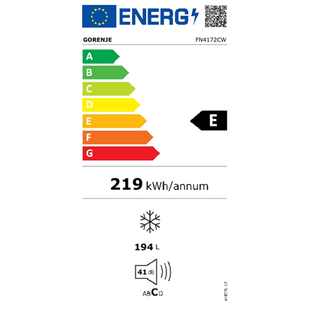 Gorenje FN4172CW Freezer Energy efficiency class E - 3