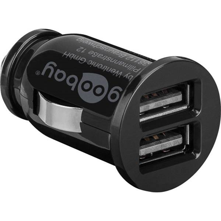 Goobay 58912 Dual-USB Car Charger, Black - 1
