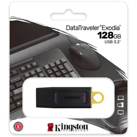 Kingston | DataTraveler Exodia | 128 GB | USB 3.2 | чорний - 3