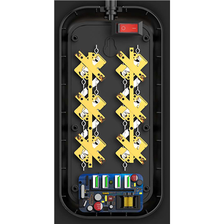 ColorWay CW-CHE64B Power Socket Colorway:6 plugs/4USB Black 2M - 5