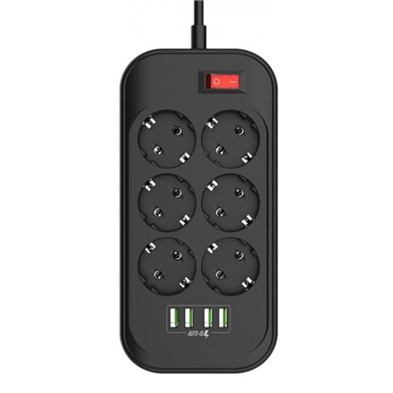 ColorWay CW-CHE64B Power Socket Colorway:6 plugs/4USB Black 2M - 9