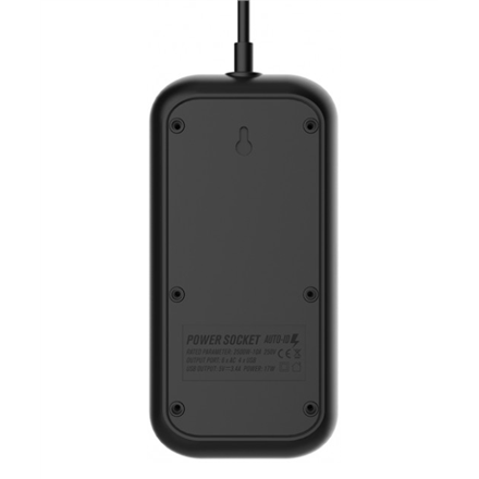 ColorWay CW-CHE64B Power Socket Colorway:6 plugs/4USB Black 2M - 3