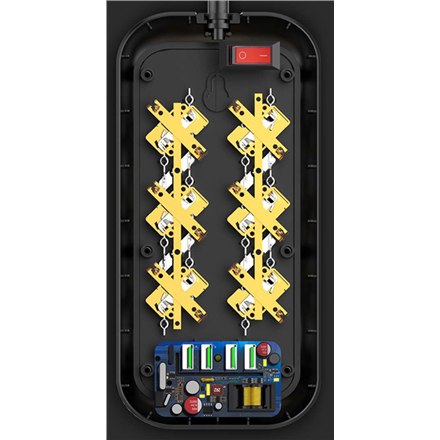 ColorWay CW-CHE64B Power Socket Colorway:6 plugs/4USB Black 2M - 12