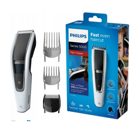 Philips | HC5610/15 | Maszynka do strzyżenia włosów | Bezprzewodowa lub przewodowa | Liczba kroków długości 28 | Dokładność kroku 1 mm | Czarny/Szary - 3