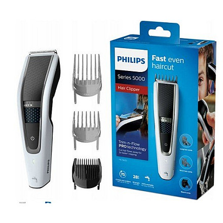 Philips | HC5610/15 | Maszynka do strzyżenia włosów | Bezprzewodowa lub przewodowa | Liczba kroków długości 28 | Dokładność kroku 1 mm | Czarny/Szary - 6