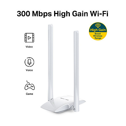 Mercusys | Мережева карта | IEEE 802.11b | IEEE 802.11g | IEEE 802.11n | USB 2.0 - 6