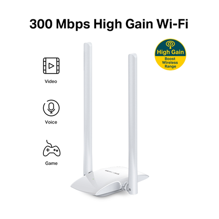 Mercusys | Мережева карта | IEEE 802.11b | IEEE 802.11g | IEEE 802.11n | USB 2.0 - 2