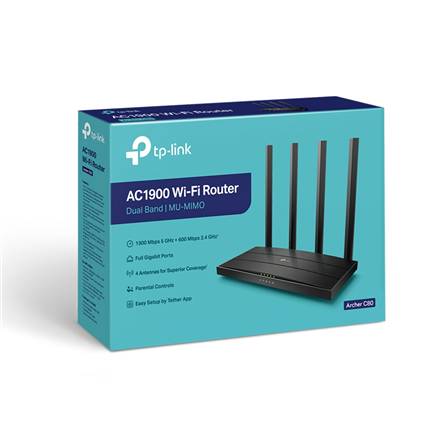 Маршрутизатор Wi-Fi 5 TP-LINK AC1900 Wireless MU-MIMO Archer C80 - 4
