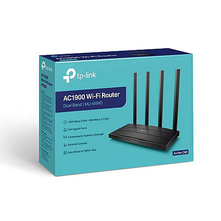 Маршрутизатор Wi-Fi 5 TP-LINK AC1900 Wireless MU-MIMO Archer C80 - 8