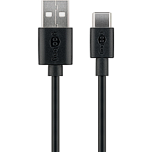 Goobay | Kabel USB-C | Męski | 4-pinowy USB typu A | Męski | Czarny | 24-pinowy USB-C | 3 m