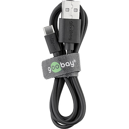 Goobay | Kabel USB-C | Męski | 4-pinowy USB typu A | Męski | Czarny | 24-pinowy USB-C | 3 m - 6