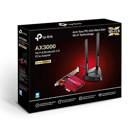 TP-LINK AX3000 Wi-Fi 6 Bluetooth 5.0 PCIe Адаптер TX3000E 2.4GHz/5GHz - 11