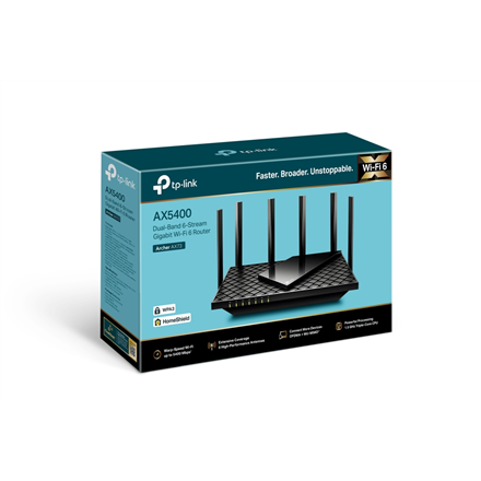 TP-LINK | Archer AX73 | 802.11ax | 4804+574 Mbit/s | 10/100/1000 Mbit/s | Ethernet LAN (RJ-45) porty 4 | Mesh Support No | MU-MiMO Yes | No mobile broadband | Antenna type 6xExternal | 1× USB 3.0 - 3