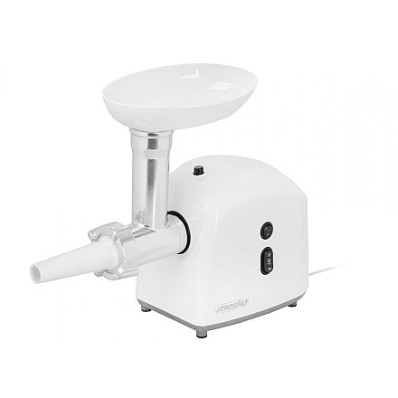 Mesko MS 4805 Maszynka do mielenia mięsa, Moc 600W, Misa, Sitko średniej wielkości, Sitko do mielenia mięsa, Sitko do maku, Tłok, Nadziewarka do kiełbas Mesko | Mesko MS 4805 | Biały | Sitko średniej - 4