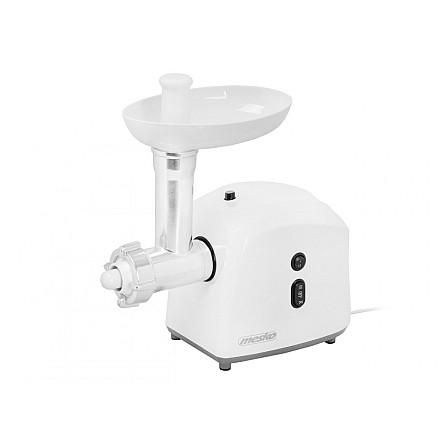 Mesko MS 4805 Maszynka do mielenia mięsa, Moc 600W, Misa, Sitko średniej wielkości, Sitko do mielenia mięsa, Sitko do maku, Tłok, Nadziewarka do kiełbas Mesko | Mesko MS 4805 | Biały | Sitko średniej - 6