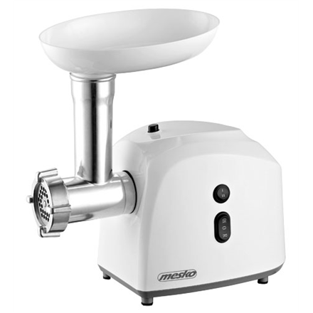 Mesko MS 4805 Maszynka do mielenia mięsa, Moc 600W, Misa, Sitko średniej wielkości, Sitko do mielenia mięsa, Sitko do maku, Tłok, Nadziewarka do kiełbas Mesko | Mesko MS 4805 | Biały | Sitko średniej - 1