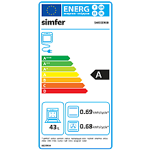 Simfer | Kuchenka | 5405SERBB | Typ płyty gazowa | Typ piekarnika elektryczna | Biały | Szerokość 50 cm | Zapłon elektroniczny | Głębokość 60 cm | 43 L