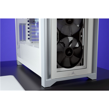 Corsair | Obudowa Mid-Tower ATX ze szkłem hartowanym | iCUE 4000X RGB | Okno boczne | Mid-Tower | Biały | Zasilacz w zestawie Nie | ATX - 4