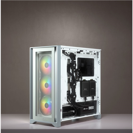Corsair | Obudowa Mid-Tower ATX ze szkłem hartowanym | iCUE 4000X RGB | Okno boczne | Mid-Tower | Biały | Zasilacz w zestawie Nie | ATX - 12