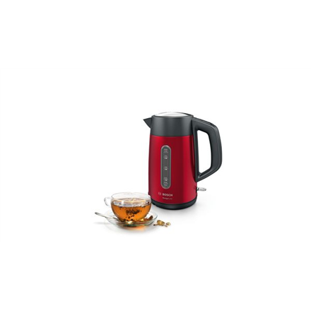Bosch | Kettle | DesignLine TWK4P434 | Electric | 2400 W | 1.7 L | Stainless steel | 360° rotational base | Red/Black - 5