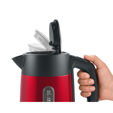 Bosch | Kettle | DesignLine TWK4P434 | Electric | 2400 W | 1.7 L | Stainless steel | 360° rotational base | Red/Black - 4