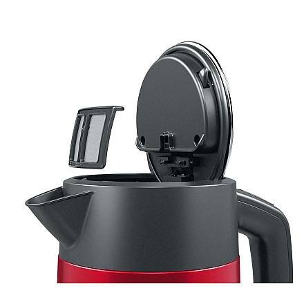 Bosch | Kettle | DesignLine TWK4P434 | Electric | 2400 W | 1.7 L | Stainless steel | 360° rotational base | Red/Black - 7