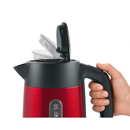 Bosch | Kettle | DesignLine TWK4P434 | Electric | 2400 W | 1.7 L | Stainless steel | 360° rotational base | Red/Black - 9