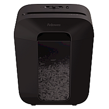 Fellowes Powershred LX45 | Niszczarka Krzyżowa | Poziom P-4 | Tnąca karty kredytowe, zszywki, spinacze, papier | Pojemność 17 litrów | Czarna