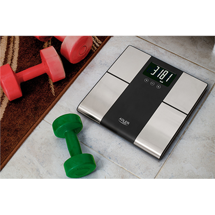Adler Bathroom scale with analyzer AD 8165 Maximum weight (capacity) 225 kg, Accuracy 100 g, Body Mass Index (BMI) measuring, S - 6