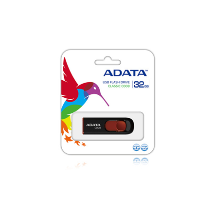ADATA | C008 | 32 GB | USB 2.0 | чорний/червоний - 2