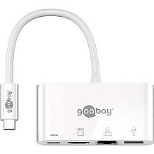 Goobay | Adapter wieloportowy USB-C (HDMI + Ethernet, PD) | 62105