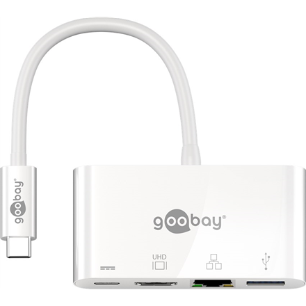 Goobay | Adapter wieloportowy USB-C (HDMI + Ethernet, PD) | 62105 - 1