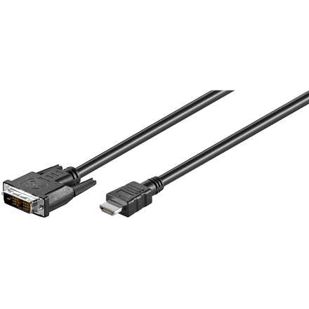 Goobay | Męski | 18+1 pin cyfrowy DVI (Single-Link) | Męski | 19 pin HDMI Typ A | 2 m | Czarny - 1