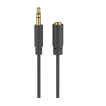Goobay | Przedłużacz audio | Męski | Mini-phone stereo 3,5 mm | Mini-phone stereo 3,5 mm | Czarny | 5 m - 1