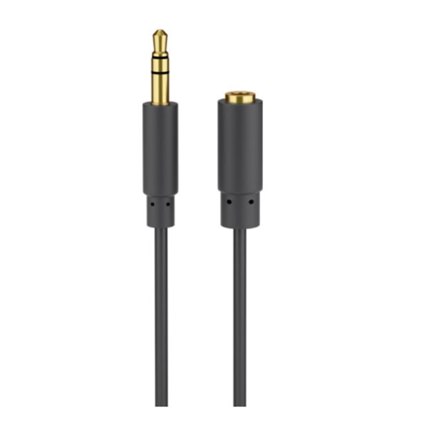 Goobay | Przedłużacz audio | Męski | Mini-phone stereo 3,5 mm | Mini-phone stereo 3,5 mm | Czarny | 5 m - 3