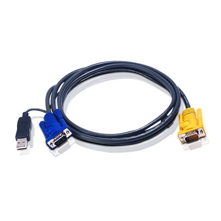 Aten | Kabel KVM USB 1,8 M z SPHD 3 w 1 i wbudowanym konwerterem PS/2 na USB | 2L-5202UP - 2