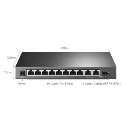 TP-LINK 10-портовий Gigabit Easy Smart комутатор із 8 портами PoE+ - 3