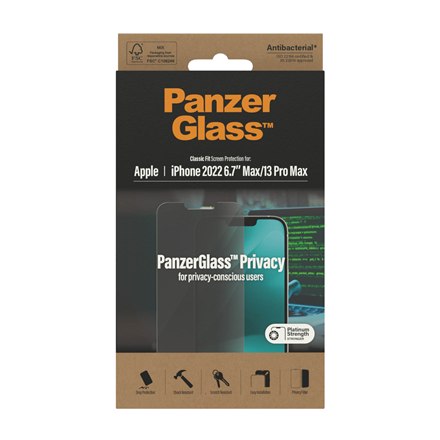PanzerGlass | Ochraniacz ekranu - szkło - z filtrem prywatności | Apple iPhone 13 Pro Max, 14 Plus | Czarny | Przezroczysty - 8