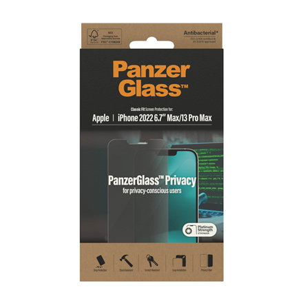 PanzerGlass | Ochraniacz ekranu - szkło - z filtrem prywatności | Apple iPhone 13 Pro Max, 14 Plus | Czarny | Przezroczysty - 4