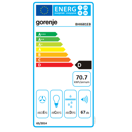Gorenje Okap BHI681EB Klasa ефективності energetycznej D - 5