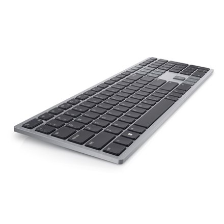 Бездротова клавіатура Dell KB700 у кольорі Titan Gray - Технологія 2.4 GHz та Bluetooth 5.0, Розкладка RU, Регульована висота, Сумісність з… - 2