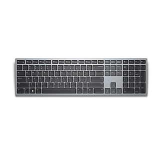 Бездротова клавіатура Dell KB700 у кольорі Titan Gray - Технологія 2.4 GHz та Bluetooth 5.0, Розкладка RU, Регульована висота, Сумісність з…