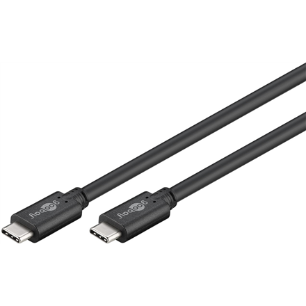 Goobay | Kabel USB-C | Męski | 24-pinowy USB-C | Męski | Czarny | 24-pinowy USB-C | 0,5 m - 2