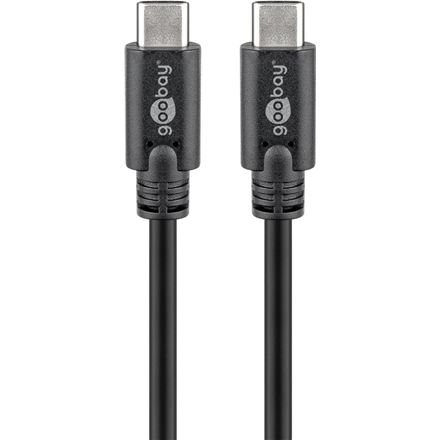 Goobay | Kabel USB-C | Męski | 24-pinowy USB-C | Męski | Czarny | 24-pinowy USB-C | 0,5 m - 1