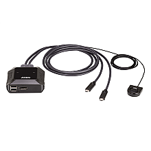 Aten US3312 2-portowy przełącznik KVM USB-C 4K DisplayPort ze zdalnym przełącznikiem portów Aten | 2-portowy przełącznik KVM USB-C 4K DisplayPort ze zdalnym przełącznikiem portów | US3312 | Gwarancja
