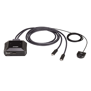 Aten US3312 2-portowy przełącznik KVM USB-C 4K DisplayPort ze zdalnym przełącznikiem portów Aten | 2-portowy przełącznik KVM USB-C 4K DisplayPort ze zdalnym przełącznikiem portów | US3312 | Gwarancja